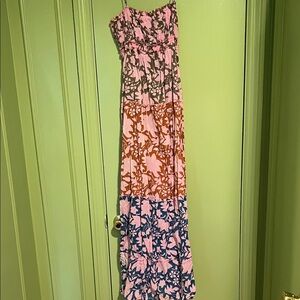 Hanna Artwear Maxi Dress - Pink, Orange, Blue